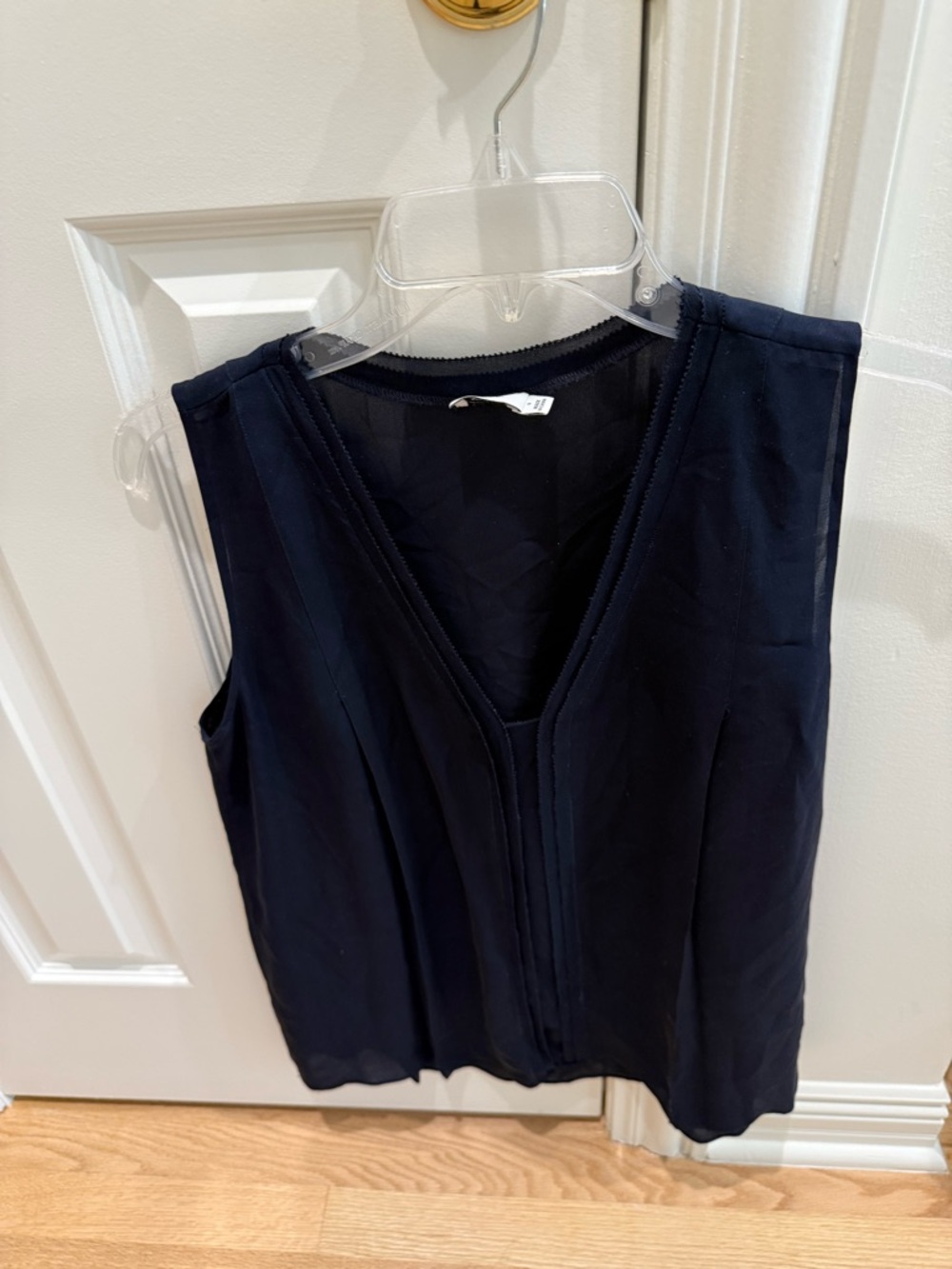 Vince Navy Sleeveless V-Neck Tank Top